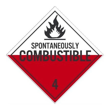 NMC Spontaneously Combustible 4 Dot Placard Sign DL48TB